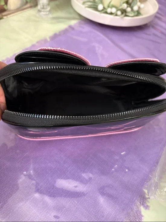 The Crème Shop x Disney Minnie Mouse Pink & Black Bow Cosmetic Bag - Picture 3 of 3